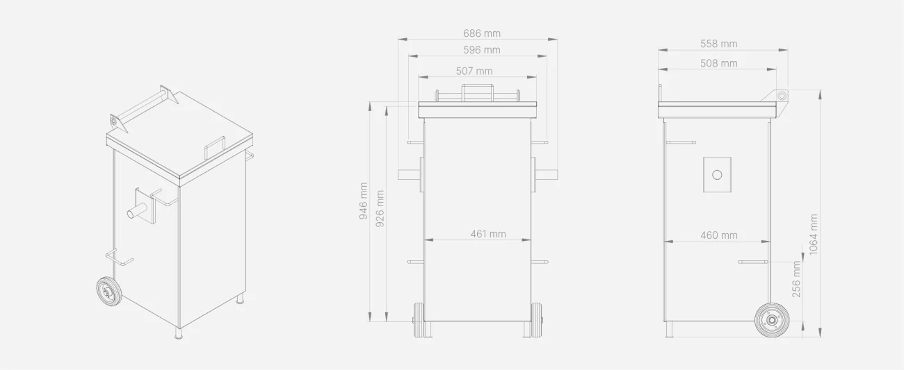 240L Metal Çöp Konteyner