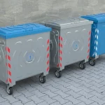 400L damperli metal çöp konteyner